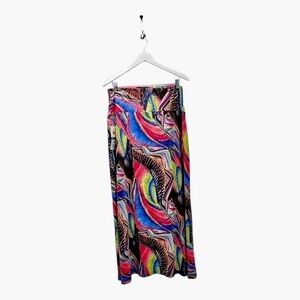 Soft Works Montreal Maxi Skirt Women’s Large Abstract  Artsy Print Stretch NWT